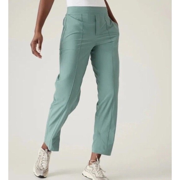 Athleta Brooklyn Heights High Rise Pant Ocean Teal Womens Size 10 Style 882642 - Picture 7 of 7